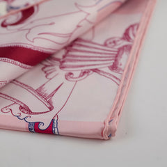 Hermes Long Silk Maxi Twilly Echarpe De Soie Rose/Blanc/Bordeau