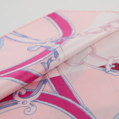 Hermes Long Silk Maxi Twilly Echarpe De Soie Rose/Blanc/Bordeau