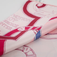 Hermes Long Silk Maxi Twilly Echarpe De Soie Rose/Blanc/Bordeau