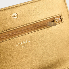 Chanel Gold Metallic Wallet on Chain