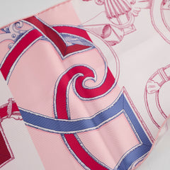 Hermes Long Silk Maxi Twilly Echarpe De Soie Rose/Blanc/Bordeau