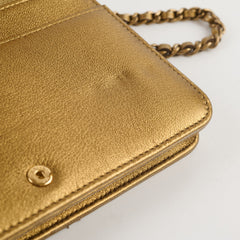 Chanel Gold Metallic Wallet on Chain