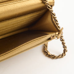 Chanel Gold Metallic Wallet on Chain