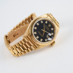 Rolex Datejust 26MM Diamond Dial Watch Black