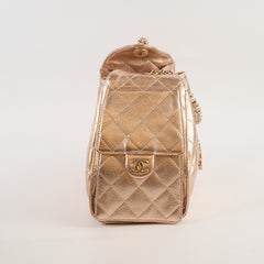 Chanel Small 25 Metallic Rose Gold