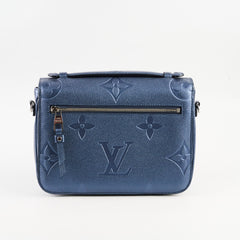 Louis Vuitton Pochette Metis Navy Nacre Metallic Empeinte