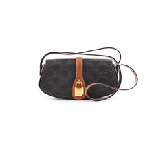 Celine Triomphe Tabou Clutch On Strap Canvas