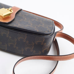 Celine Triomphe Tabou Clutch On Strap Canvas