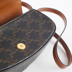 Celine Triomphe Tabou Clutch On Strap Canvas