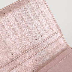 Chanel Metallic Quilted Long Wallet Pink