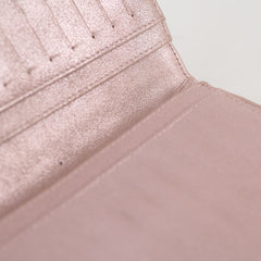 Chanel Metallic Quilted Long Wallet Pink