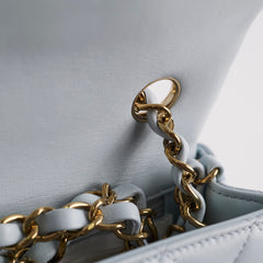 Chanel Mini Rectangular Lambskin Light Blue Microchip 2025