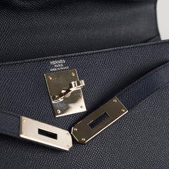Hermes Kelly 28 Blue Indigo Epsom Sellier PHW Y Stamp