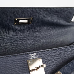 Hermes Kelly 28 Blue Indigo Epsom Sellier PHW Y Stamp