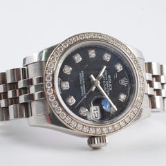 Rolex Datejust 26MM Black Dial with Diamond Bezel