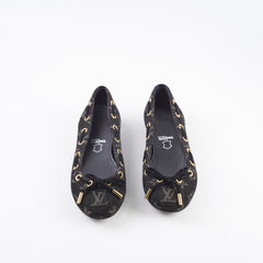 Louis Vuitton Denim Flat Ballerina Black Size 34.5