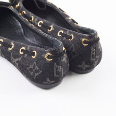Louis Vuitton Denim Flat Ballerina Black Size 34.5