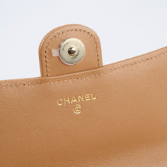 Chanel Top Handle Phone Holder on Chain Dark Beige
