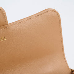 Chanel Top Handle Phone Holder on Chain Dark Beige