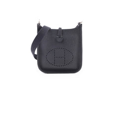 Hermes Mini Evelyne Black Clemence Paladium HW Y Stamp