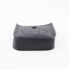 Hermes Mini Evelyne Black Clemence Paladium HW Y Stamp
