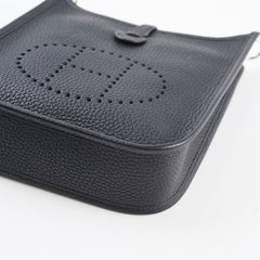 Hermes Mini Evelyne Black Clemence Paladium HW Y Stamp