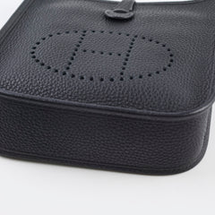 Hermes Mini Evelyne Black Clemence Paladium HW Y Stamp