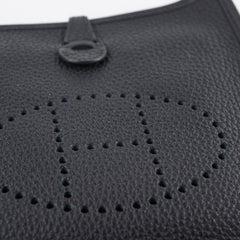 Hermes Mini Evelyne Black Clemence Paladium HW Y Stamp