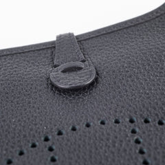 Hermes Mini Evelyne Black Clemence Paladium HW Y Stamp