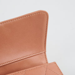 Chanel Lambskin Long Wallet Peach