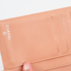 Chanel Lambskin Long Wallet Peach