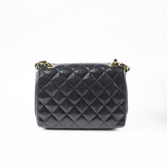 Chanel Vintage 24k Quilted Lambskin Flap Bag Black