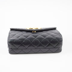 Chanel Vintage 24k Quilted Lambskin Flap Bag Black
