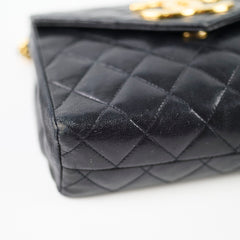 Chanel Vintage 24k Quilted Lambskin Flap Bag Black