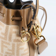 Fendi Mini Tresor Bucket Bag Beige