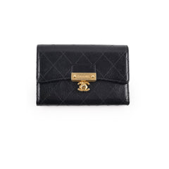 Chanel CC Turnlock Calfskin Medium Wallet Black