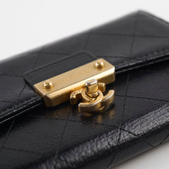 Chanel CC Turnlock Calfskin Medium Wallet Black