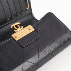 Chanel CC Turnlock Calfskin Medium Wallet Black