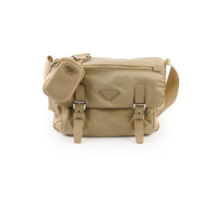 Prada Nylon Messenger Bag Light Beige