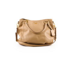 Prada Tote Bag With Strap Beige Grain Calfskin