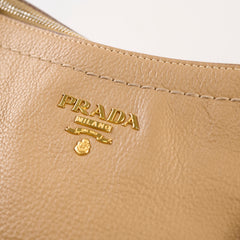 Prada Tote Bag With Strap Beige Grain Calfskin