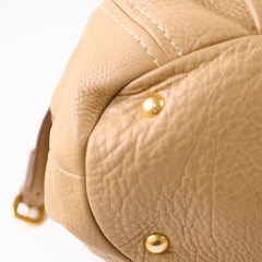 Prada Tote Bag With Strap Beige Grain Calfskin
