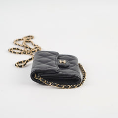 Chanel Cardholder With Chain Caviar Black