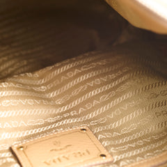 Prada Tote Bag With Strap Beige Grain Calfskin