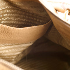 Prada Tote Bag With Strap Beige Grain Calfskin