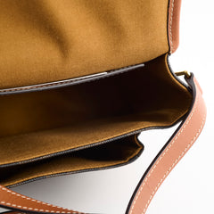 Celine Triomphe Medium Folco Crossbody Tan Brown