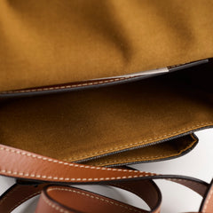 Celine Triomphe Medium Folco Crossbody Tan Brown