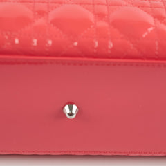 Dior Large Lady Dior Patent Leather Coral