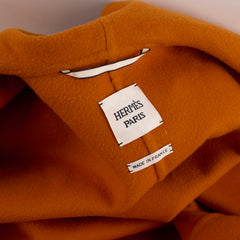 Hermes Long Cashmere Coat Mustard/Orange Size 34