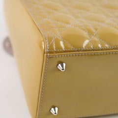 Dior Lady Dior Medium Patent Yellow/Gold